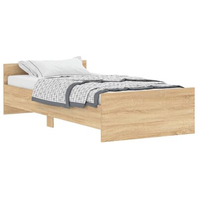 vidaXL Bedframe bewerkt hout sonoma eikenkleurig 100x200 cm