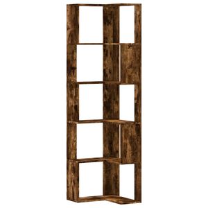 vidaXL Boekenkast 5-laags hoek 50x50x179 cm bewerkt hout gerookt eiken