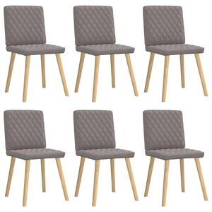vidaXL Eetkamerstoelen 6 st stof taupe