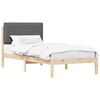 vidaXL Bedframe met Gevoerd Hoofdgedeelte Donkergrijs 75 x 190 cm