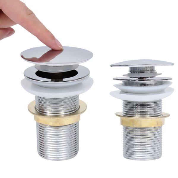 vidaXL Afvoer pop-up zonder overloop 6,4x6,4x9,1 cm chroomkleurig