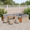 vidaXL Tuin Sofa Set 13 pcs Beige en Lichtgrijs poly rattan