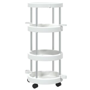 vidaXL Schoonmaakwagen met opbergmand aluminium