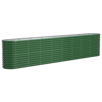 vidaXL Plantenbak 332x40x68 cm gepoedercoat staal groen