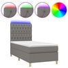 vidaXL Boxspring met matras en LED stof donkergrijs 80x200 cm