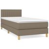 vidaXL Boxspring met matras stof taupe 100x200 cm