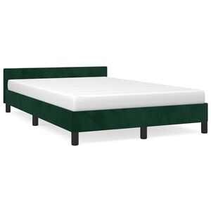 vidaXL Bedframe zonder matras 120x190 cm fluweel donkergroen