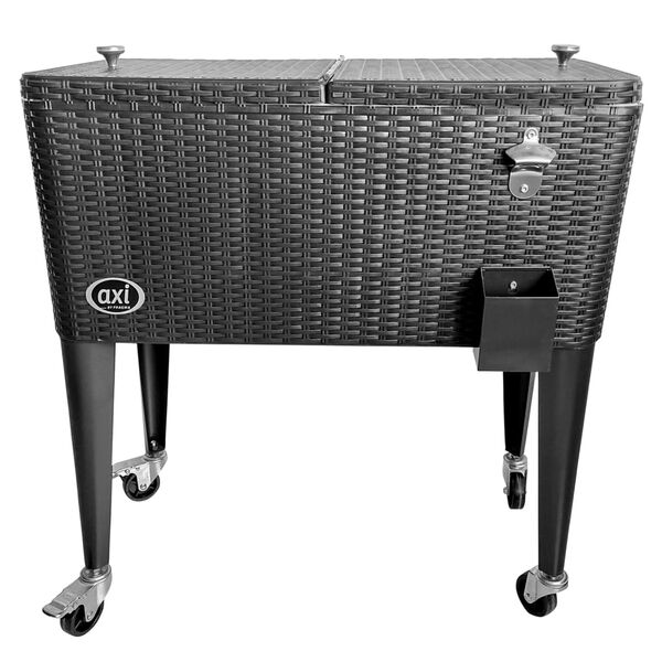 AXI Koelbox retro wickerlook 76 L zwart