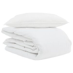vidaXL Zomer Dekbed met kussen 2 pcs Wit Donsveertjes