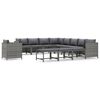 vidaXL 12-delige Loungeset met kussens poly rattan grijs