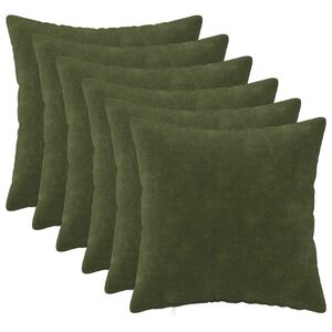 vidaXL Kussensloop 6 st HEERLEN Groen 30 x 30 cm Microfiber Fleece