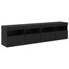 vidaXL TV Wandkasten 2 pcs Zwart Eiken 80 x 30 x 40 cm Bewerkt hout