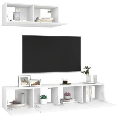 vidaXL Tv-meubelen 3 st bewerkt hout wit