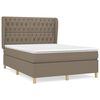 vidaXL Boxspring met matras stof taupe 140x200 cm