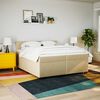 vidaXL Boxspring met matras stof cr&egrave;mekleurig 200x200 cm