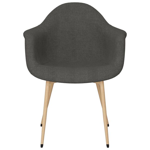 vidaXL Eetkamerstoelen 4 st stof donkergrijs