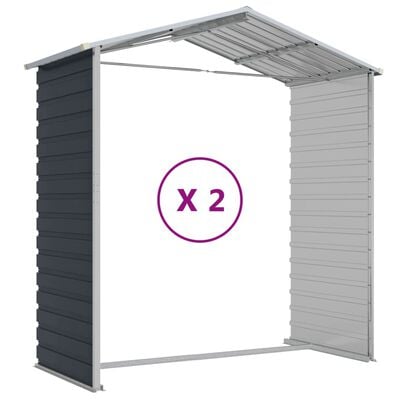 vidaXL Tuinschuur 191x215x198 cm gegalvaniseerd staal antracietkleurig