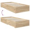 vidaXL Bedframe met hoofdeinde Sonoma Eiken 70 x 190 cm Bewerkt hout