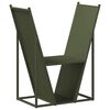vidaXL Brandhoutrek 69,5x35x81 cm koudgewalst staal olijfgroen