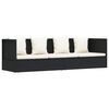 vidaXL Tuinbed met kussens poly rattan zwart