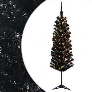vidaXL Smalle kunstkerstboom met kerstballen 150 cm 150 LED's Warmwit