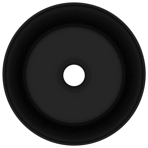vidaXL Wastafel rond 40x15 cm keramiek matzwart