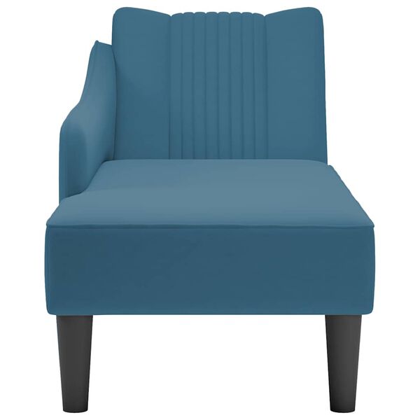 vidaXL Chaise longue met rechterarmleuning fluweel blauw