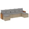 vidaXL 7-delige Loungeset met kussens poly rattan beige