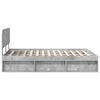 vidaXL Bedframe met hoofdeinde Beton 160 x 200 cm Massief grenenhout