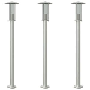 vidaXL Vloerlamp voor buiten 3 st 100 cm roestvrij staal zilverkleurig