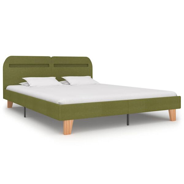 vidaXL Bedframe met LED zonder matras 150x200 cm groen
