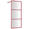 vidaXL Inloopdouchewand transparant 90x195 cm ESG-glas rood