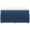 vidaXL Boxspring met matras stof blauw 160x200 cm