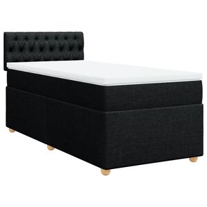 vidaXL Boxspring met matras stof zwart 80x200 cm