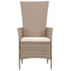 vidaXL 5-delige Tuinset met kussens poly rattan beige