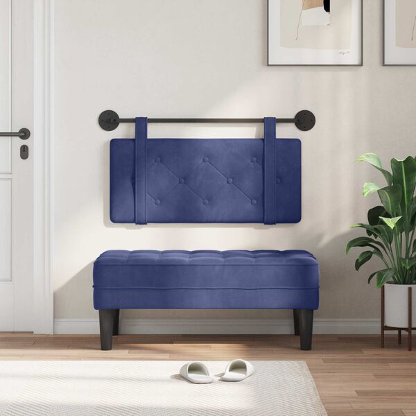 vidaXL Hangend Hoofdeinde Politieblauw 90 x 55 x 5 cm Fluweel