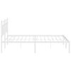 vidaXL Bedframe met hoofdbord metaal wit 150x200 cm