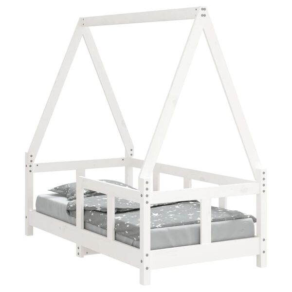 vidaXL Kinderbedframe 70x140 cm massief grenenhout wit
