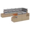vidaXL Tuin Sofa Set met kussen 9 pcs Beige Poly riet
