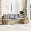 vidaXL Tuin Sofa Set met kussen met opslag 6 pcs Beige poly rattan