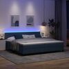 vidaXL Boxspring bed met matras met hoofdeinde Blauw 200 x 200 cm Stof