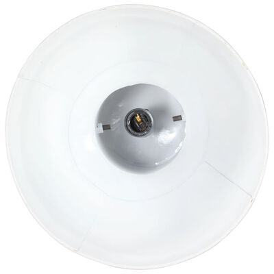 vidaXL Hanglamp industrieel rond 25 W E27 32 cm mangohout wit