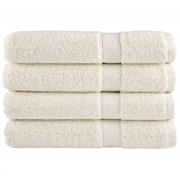 vidaXL Saunadoeken SOLUND 4 st 600 g/m&sup2; 80x200 cm cr&egrave;mekleurig