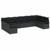 vidaXL Tuinbankenset 10 st Zwart poly rattan