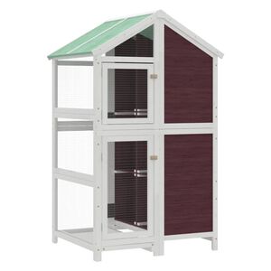 vidaXL Voli&egrave;re 97x81x152 cm massief grenenhout mokkakleurig