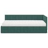 vidaXL Hoekbedframe met Matras met hoofdeinde 2 pcs Groen Fluweel