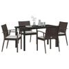 vidaXL Tuin eettafelset 5 pcs Bruin en zwart PE Rattan
