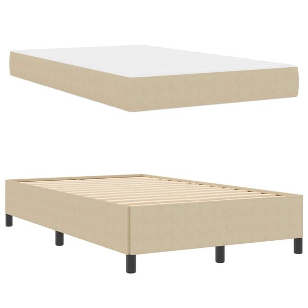 vidaXL Bedframe met matras Lichtgroen Grijs 120 x 190 cm Stof