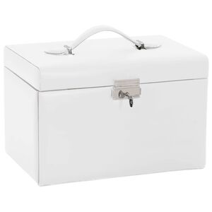 vidaXL Sieradendoosje 3laags met spiegel afsluitbaar 26x18x17,5 cm wit