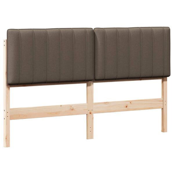 vidaXL Gestoffeerd hoofdbord Bruin en Taupe 150 cm Massief grenenhout